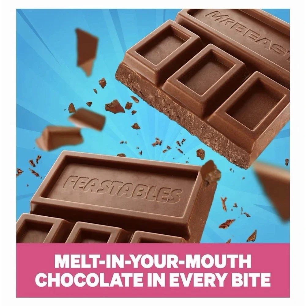 10 Pack Mr Beast Feastables MILK CHOCOLATE NEW 2.1 oz Candy Bar